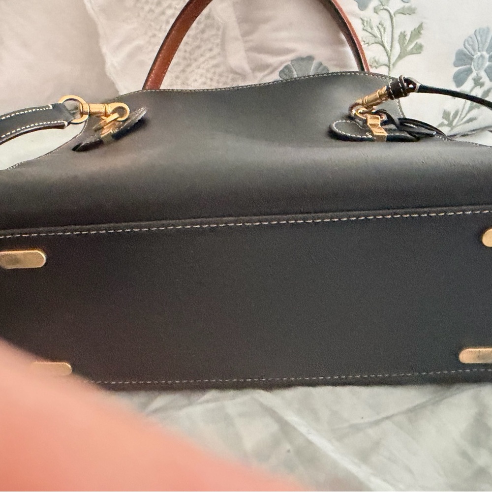 TORY BURCH MEDIUM RADZIWILL LEE BLACK LEATHER DOUBLE BAG - Picture 6 of 10